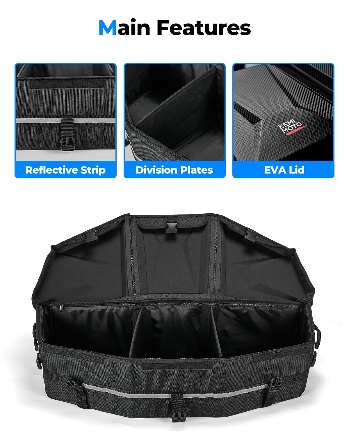 KEMIMOTO Upgraded ATV Cargo Bag, 50L ATV Front/Rear Rack Toolbox